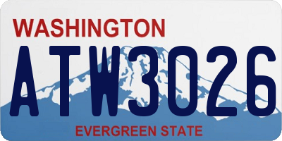 WA license plate ATW3026