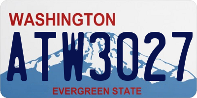 WA license plate ATW3027