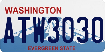 WA license plate ATW3030