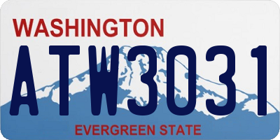 WA license plate ATW3031