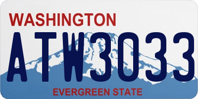 WA license plate ATW3033