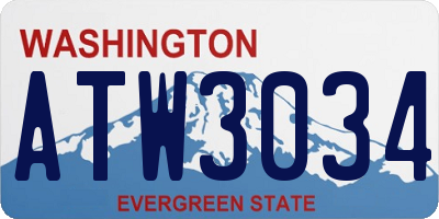 WA license plate ATW3034