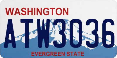 WA license plate ATW3036