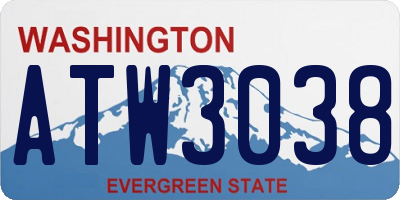 WA license plate ATW3038
