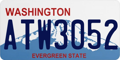 WA license plate ATW3052