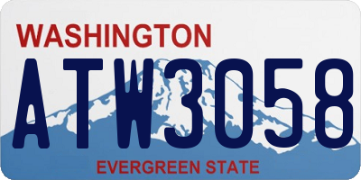 WA license plate ATW3058