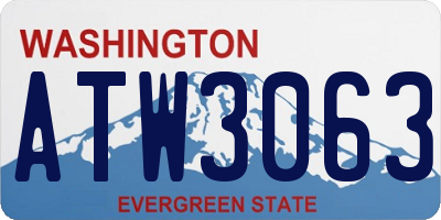 WA license plate ATW3063