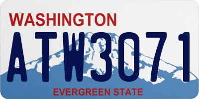 WA license plate ATW3071