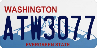 WA license plate ATW3077