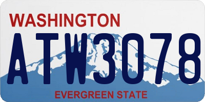 WA license plate ATW3078