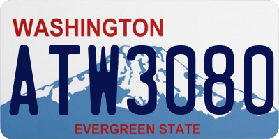 WA license plate ATW3080