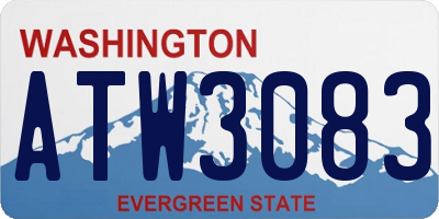 WA license plate ATW3083