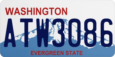 WA license plate ATW3086