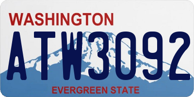 WA license plate ATW3092