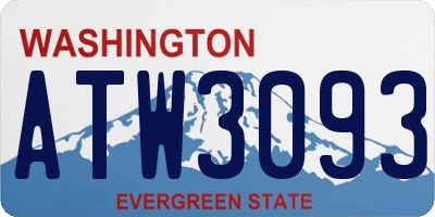 WA license plate ATW3093