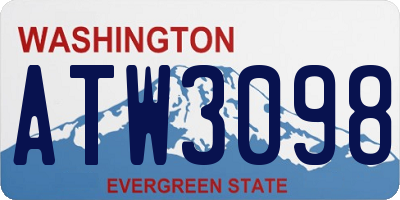 WA license plate ATW3098