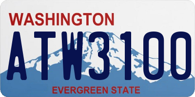 WA license plate ATW3100