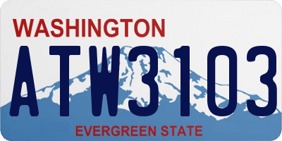 WA license plate ATW3103