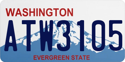 WA license plate ATW3105