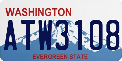 WA license plate ATW3108