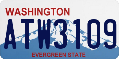 WA license plate ATW3109