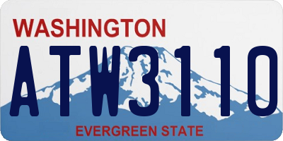 WA license plate ATW3110