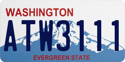 WA license plate ATW3111