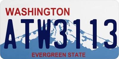 WA license plate ATW3113