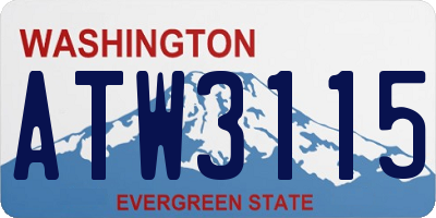 WA license plate ATW3115
