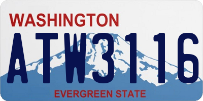 WA license plate ATW3116