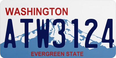 WA license plate ATW3124