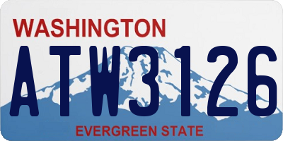 WA license plate ATW3126