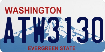 WA license plate ATW3130