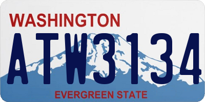 WA license plate ATW3134