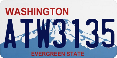 WA license plate ATW3135