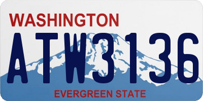 WA license plate ATW3136