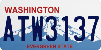 WA license plate ATW3137