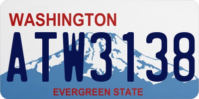 WA license plate ATW3138