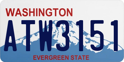 WA license plate ATW3151