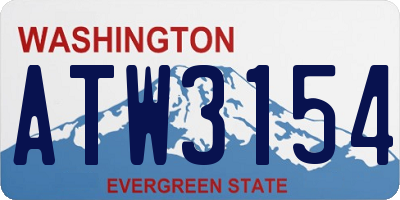 WA license plate ATW3154