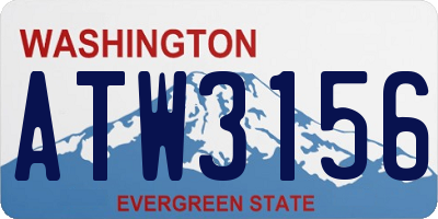 WA license plate ATW3156