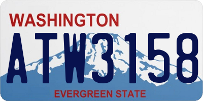 WA license plate ATW3158
