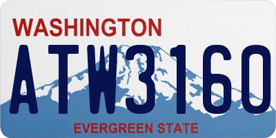 WA license plate ATW3160