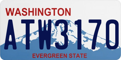 WA license plate ATW3170