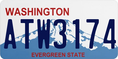 WA license plate ATW3174