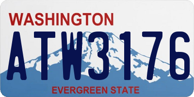 WA license plate ATW3176