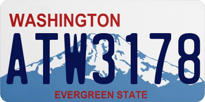 WA license plate ATW3178