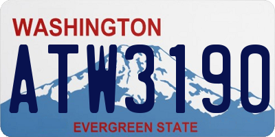WA license plate ATW3190