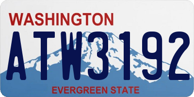 WA license plate ATW3192