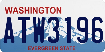WA license plate ATW3196